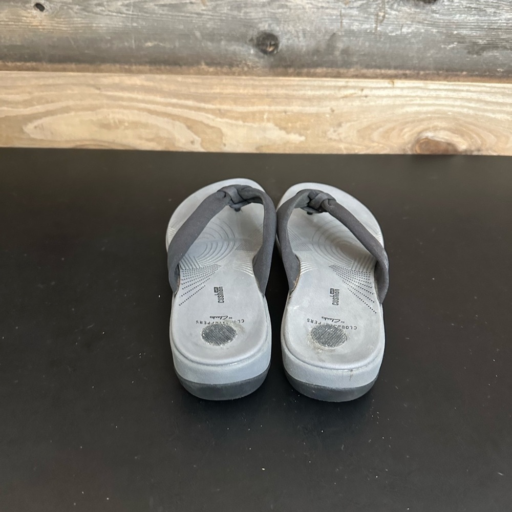 Clarks Cloudsteppers Women's Sandals Size 9 Arla Glison Flip Flop Black Fabric - Picture 3 of 9